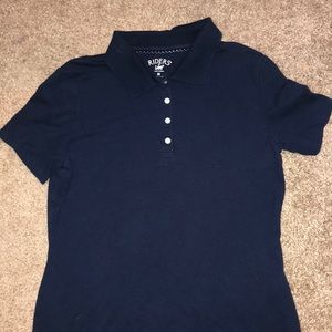 Navy Blue Lee Riders Polo Short Sleeve Collared Shirt